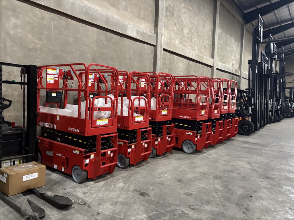 Illustration of diverse forklifts and material handling equipment